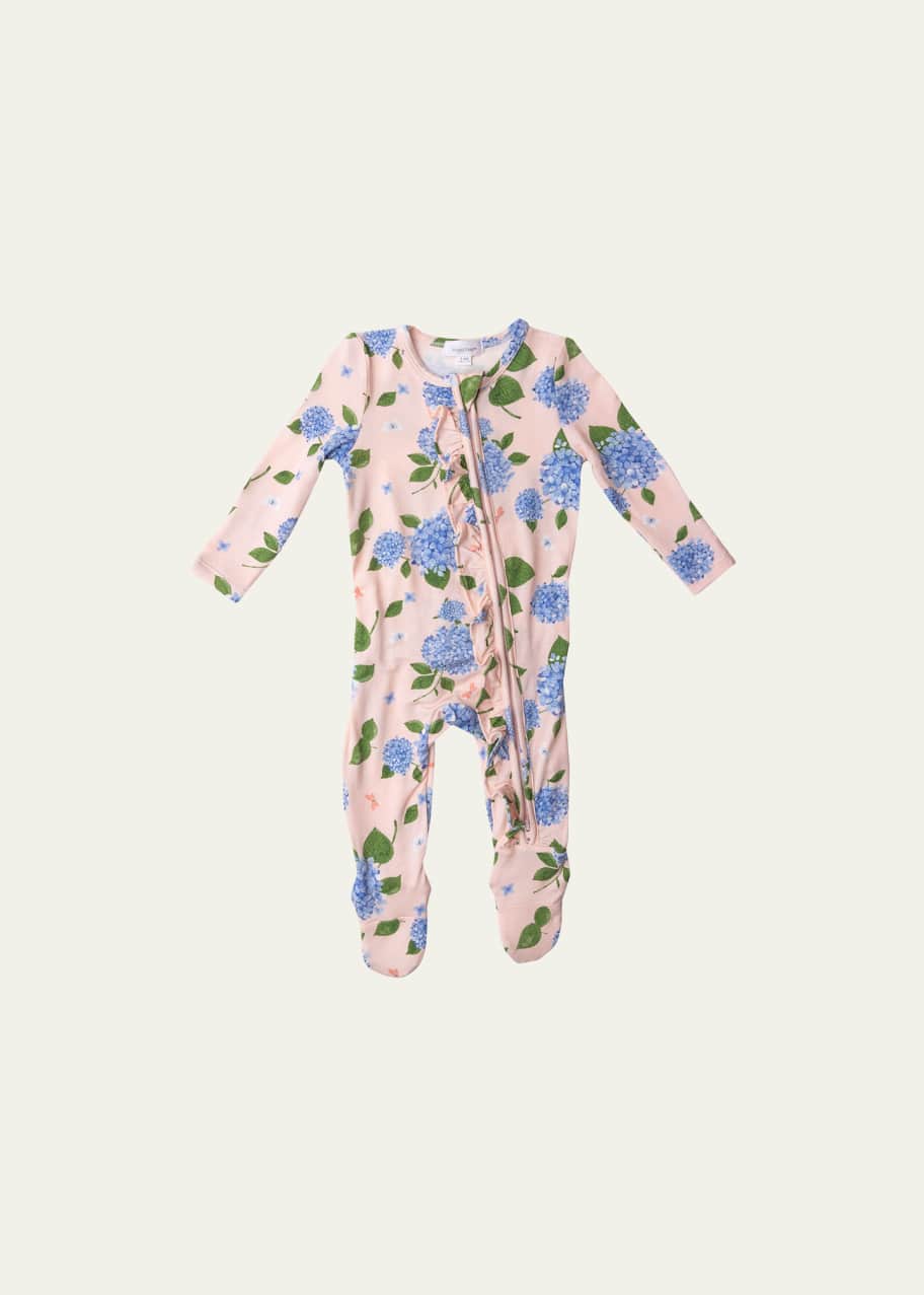 Angel Dear Girl s Hydrangea Ruffle Footie Pajamas Size Newborn 18M Bergdorf Goodman