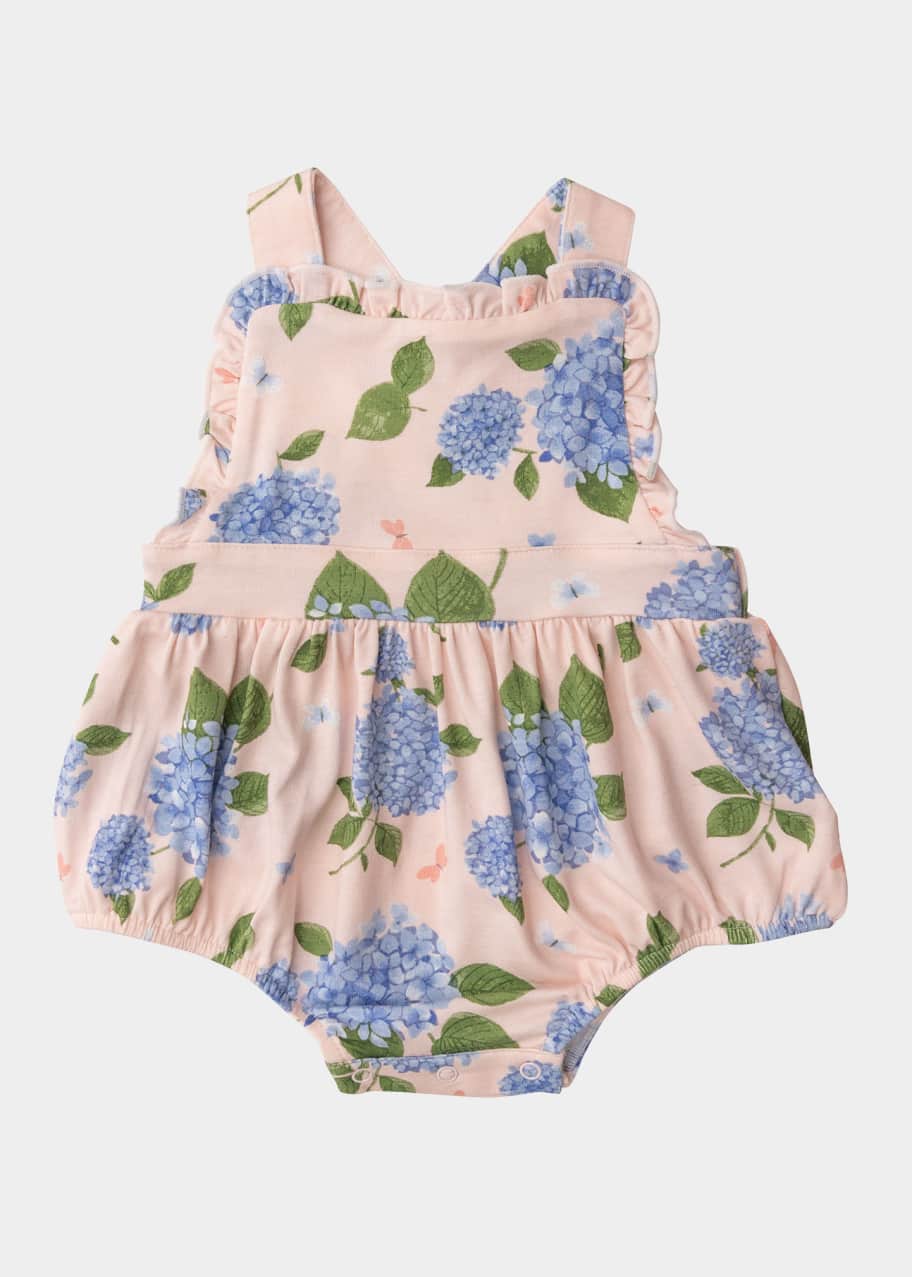 Angel Dear Girl's Hydrangea Ruffle Bubble Romper, Size Newborn24M