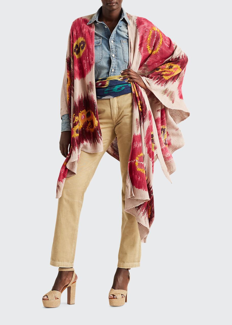 Ralph Lauren Collection Ruana Sequined Linen Sweater Cape - Bergdorf ...