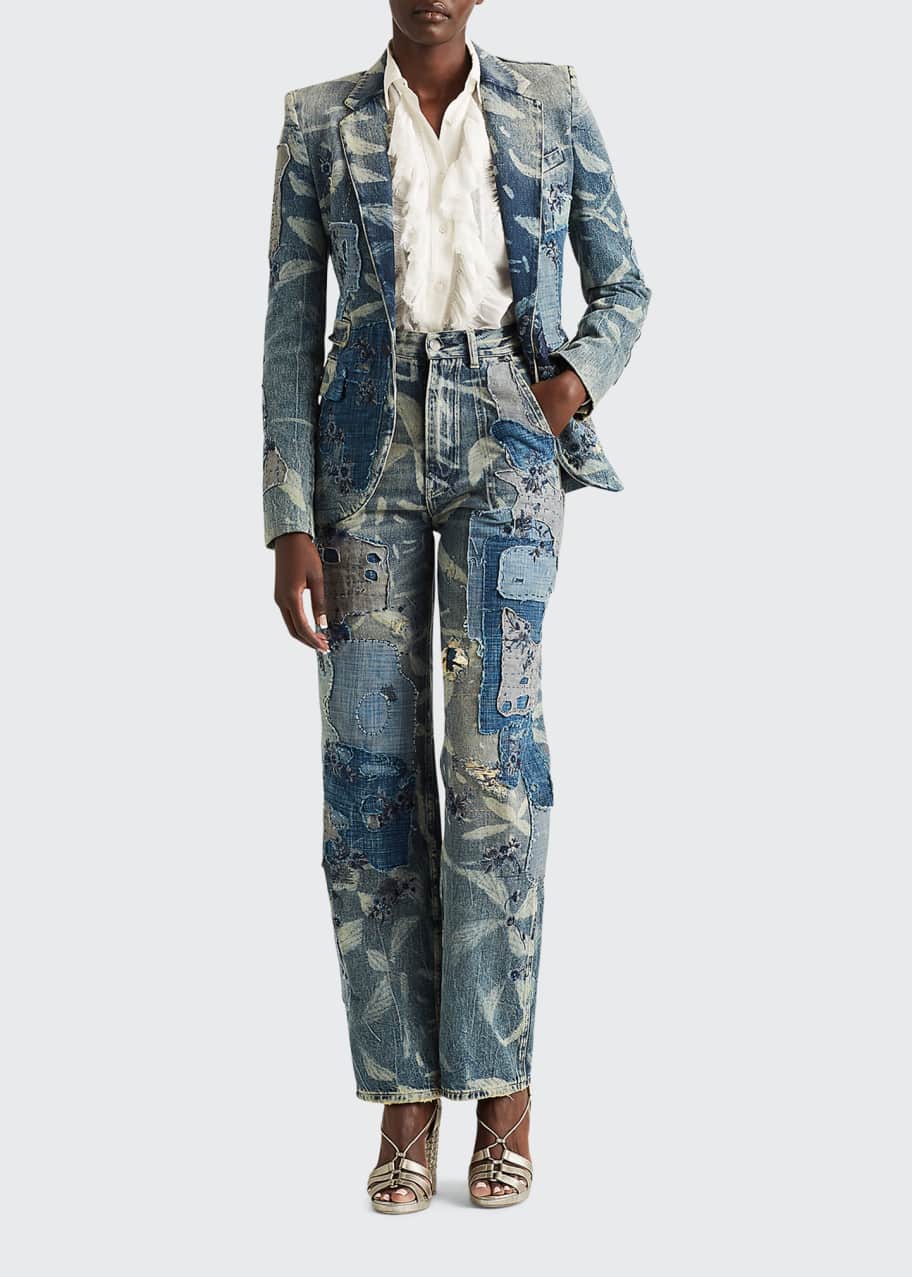 Ralph lauren denim blazer discount