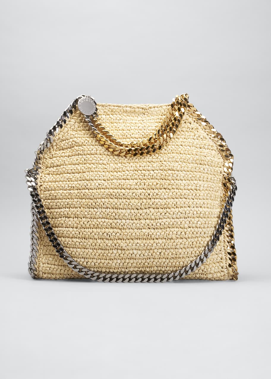 Stella McCartney Mix Galvanic 3-Chain Raffia Tote Bag - Bergdorf Goodman