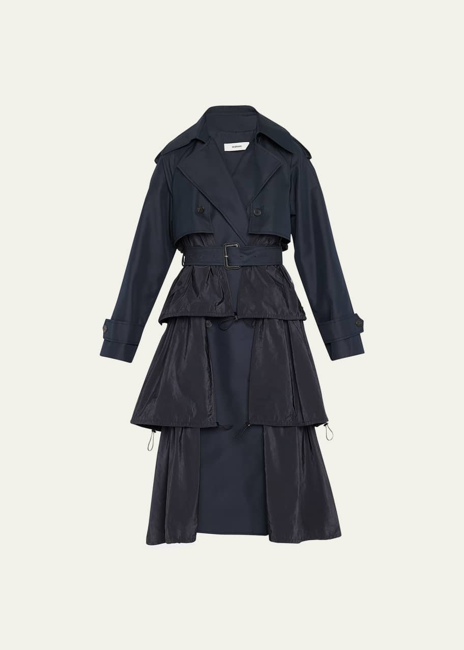 BESFXXK Tiered Ruffle Double-Breasted Trench Coat - Bergdorf Goodman