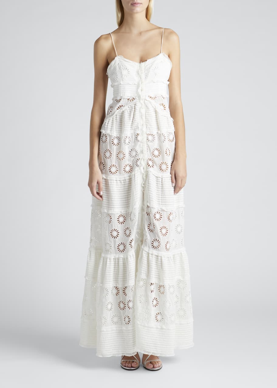 lace halter neckline dress Uliana White Floral Lace Halterneck Maxi Dress - White main image 1