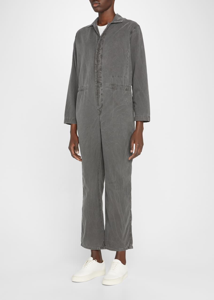 NSF Clothing Carlyle Button Front Cotton Canvas Jumpsuit Bergdorf Goodman