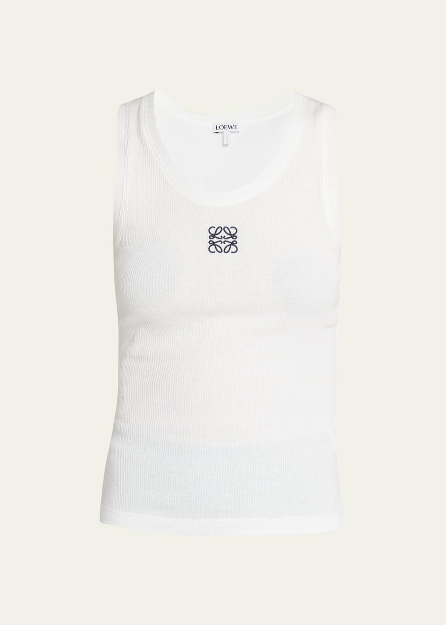 Image 1 of 1: Anagram-Embroidered Rib Tank Top