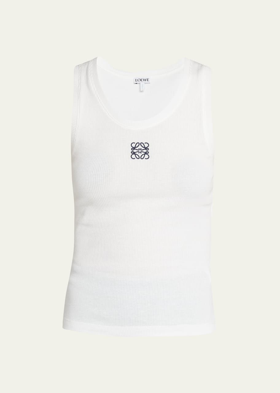 Loewe Anagram-Embroidered Rib Tank Top - Bergdorf Goodman