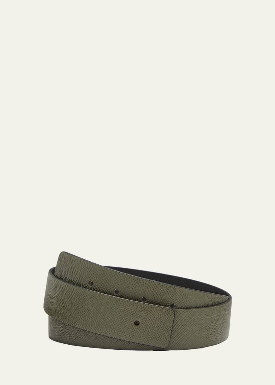 Prada Men's Reversible Saffiano Leather Belt Strap - Bergdorf Goodman