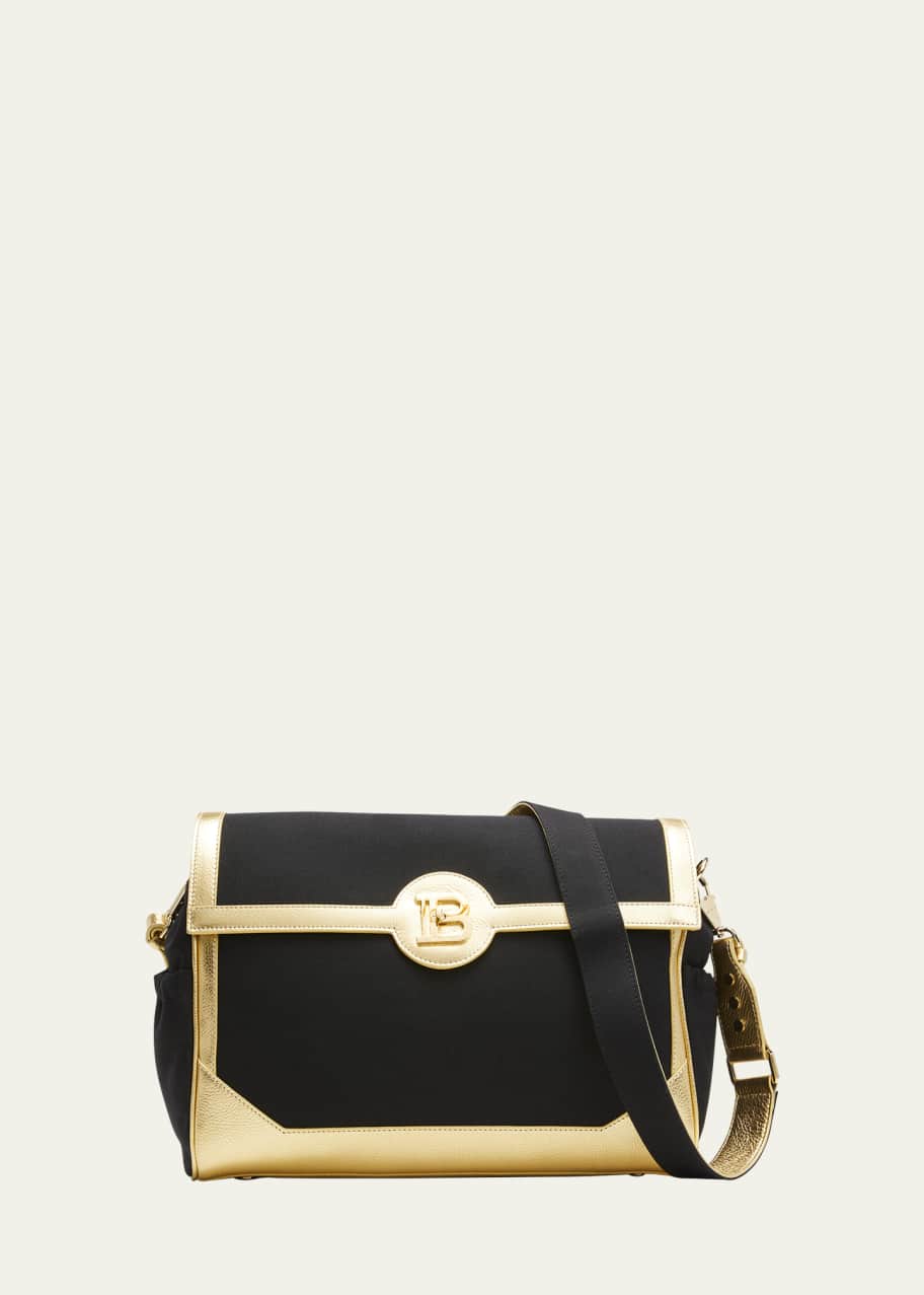 Metallic Trim Logo Diaper Bag w Changing Mat