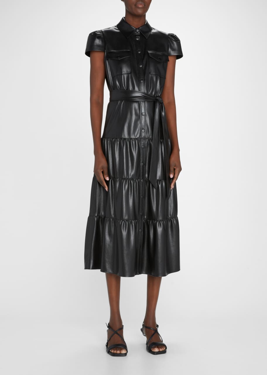 ALICE + OLIVIA Miranda Vegan-Leather Midi Dress - Bergdorf Goodman