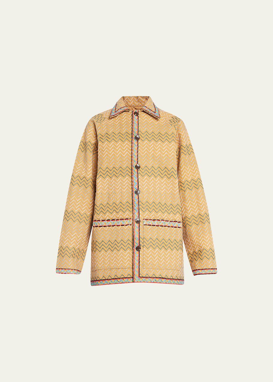 Bode Riding Scene Embroidered Cotton Coat - Bergdorf Goodman