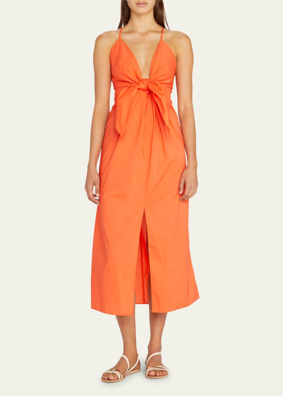 Mara Hoffman Lolita Front Tie Organic Cotton Midi Dress Bergdorf Goodman