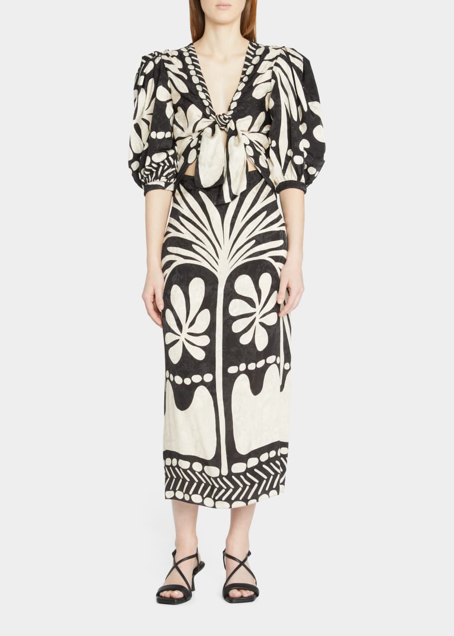 Johanna Ortiz Transit Of Venus Tie-Front Cutout Midi Dress - Bergdorf  Goodman