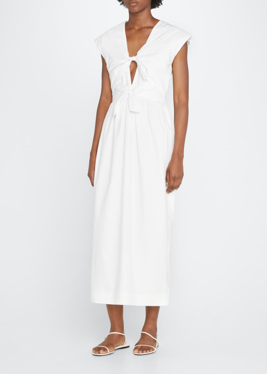 Tove Nina Poplin Bow-Front Midi Dress - Bergdorf Goodman