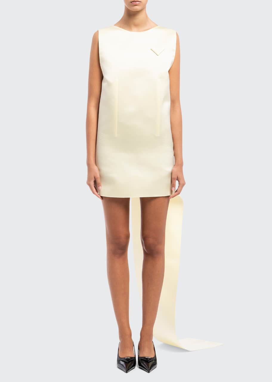 【送料&関税込】Prada Silk Mini Dress Prada Silk Shift Mini Dress w/ Train - Bergdorf Goodman