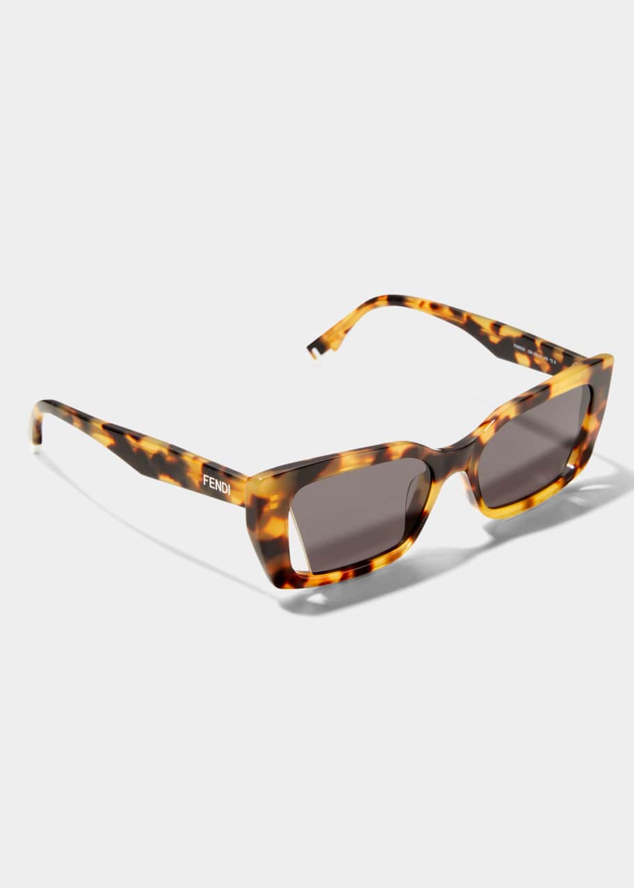 Cutout Rectangle Acetate Sunglasses