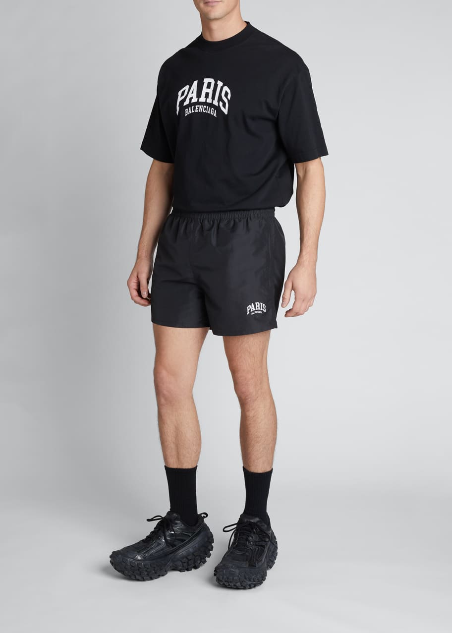 Balenciaga Men s Paris Swim Shorts Bergdorf Goodman