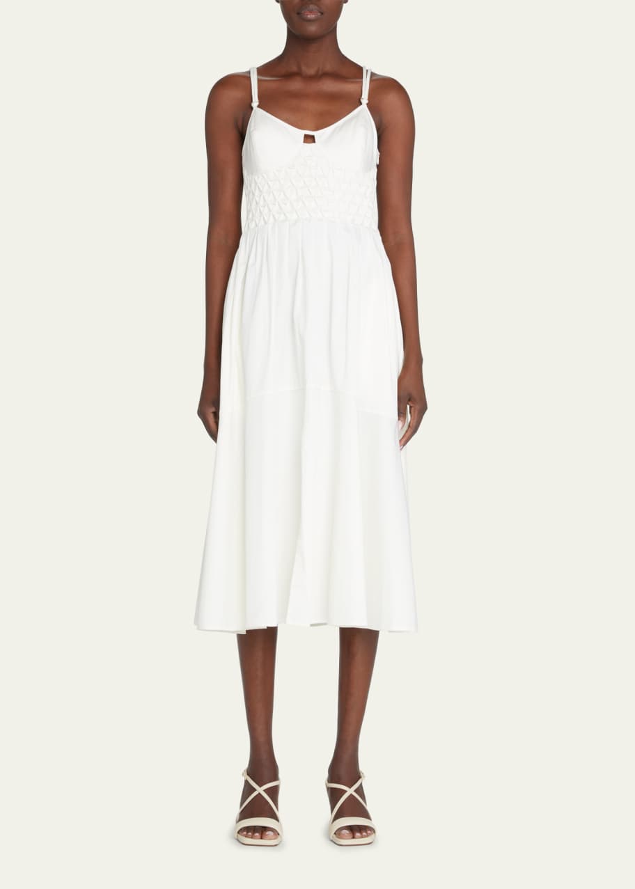 Cult Gaia Brynn Smocked Waist A-Line Midi Dress - Bergdorf Goodman