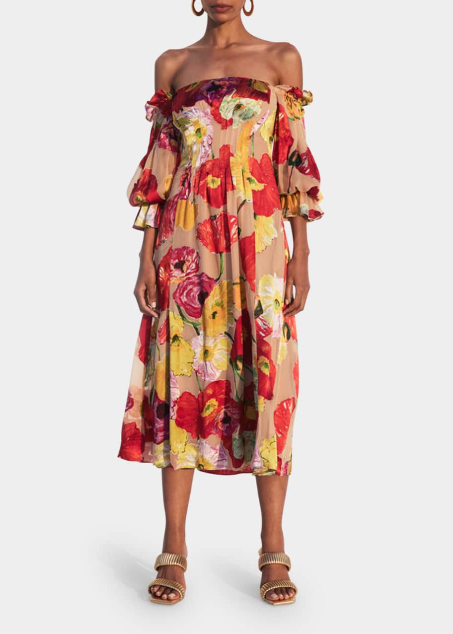 knee length dresses for ladies Koda Off Shoulder Midi Dress