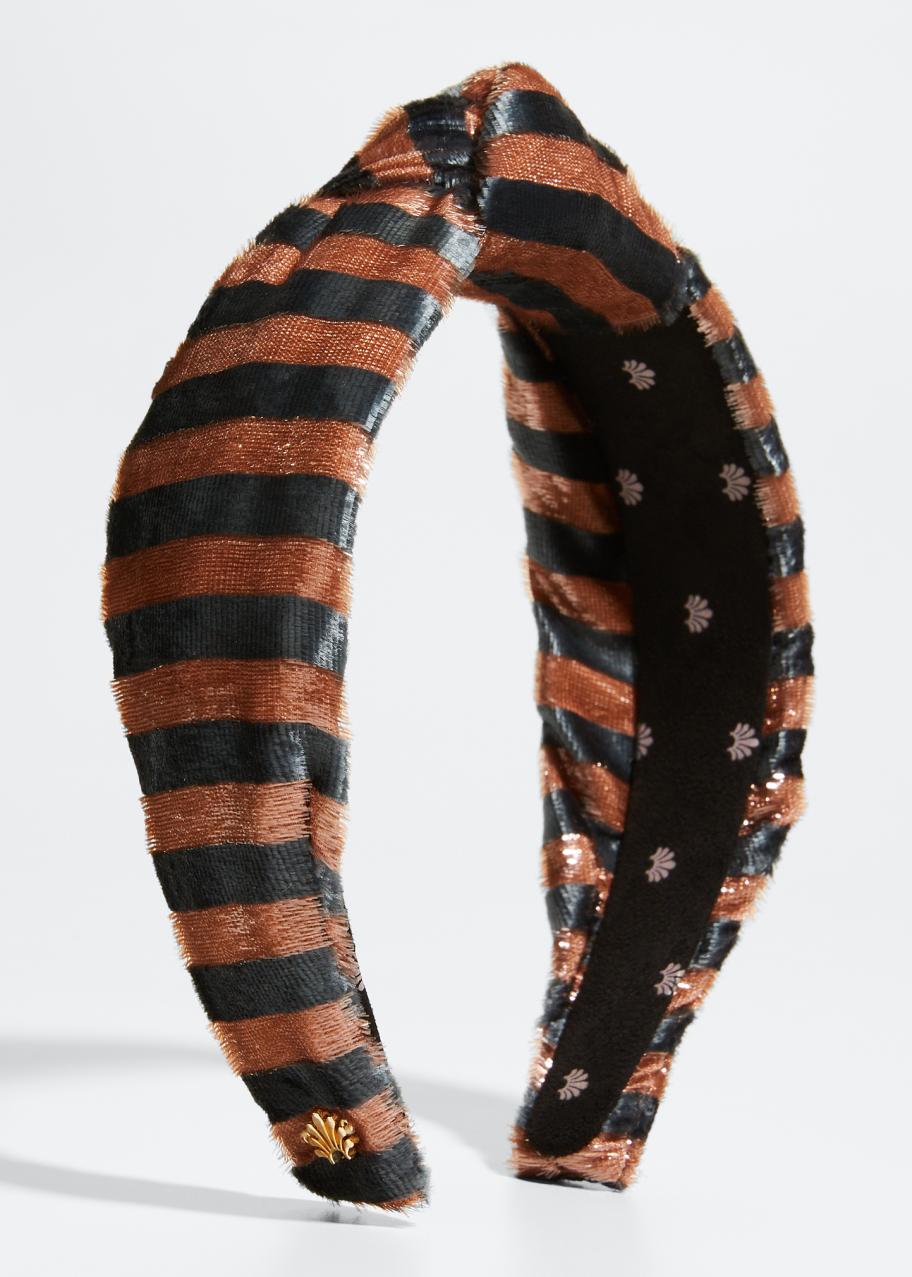 Lele Sadoughi Striped Shimmer Knotted Headband - Bergdorf  display picture 1