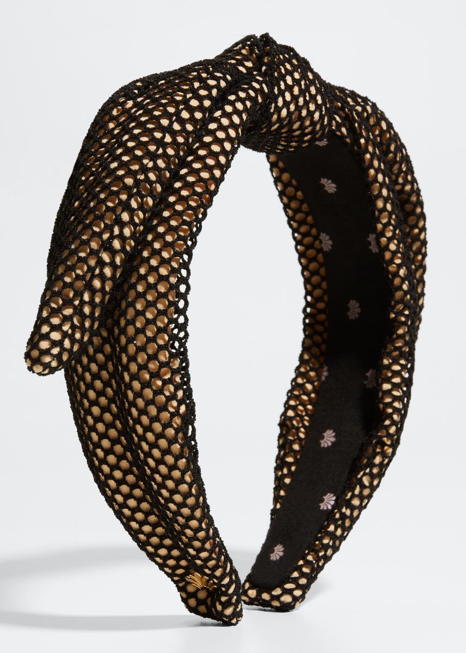 Lele Sadoughi Veronica Fishnet Bow Headband - Bergdorf Goodman display picture 2