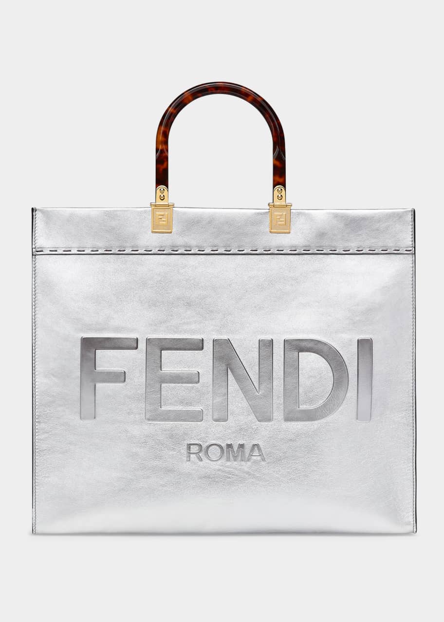 Fendi Sunshine Medium Metallic Shopper Tote Bag Bergdorf Goodman