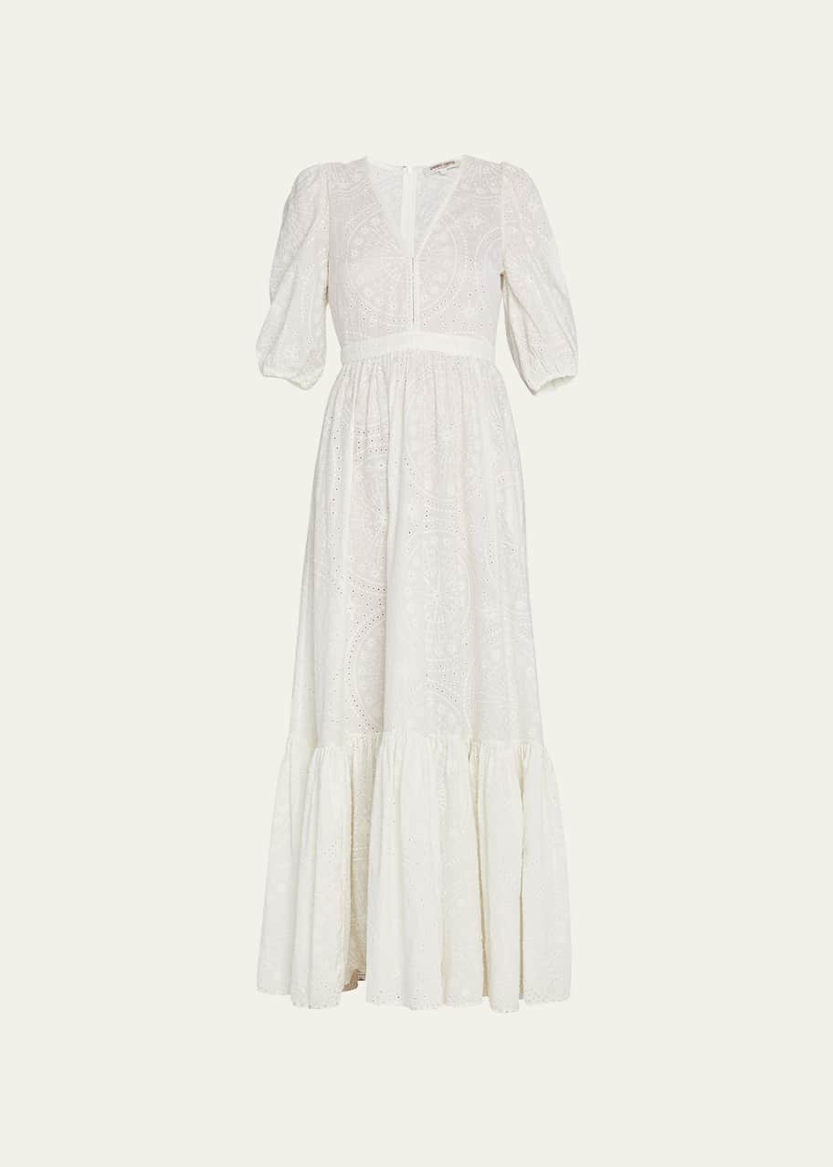 EMPORIO SIRENUSE Falling Stars Terenzia Embroidered Eyelet Maxi Dress -  Bergdorf Goodman