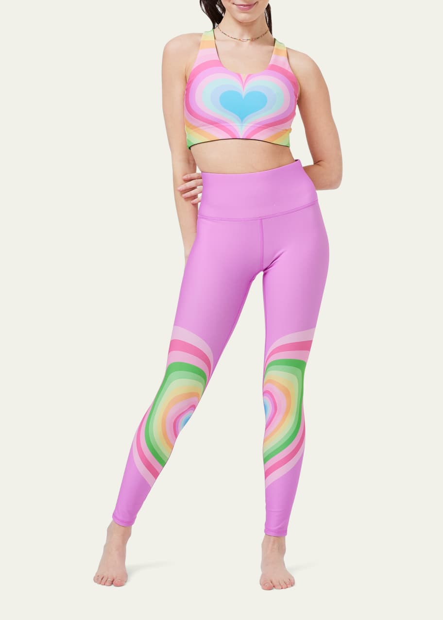 Terez Psychedelic Heart High-Rise Duoknit Leggings - Bergdorf Goodman