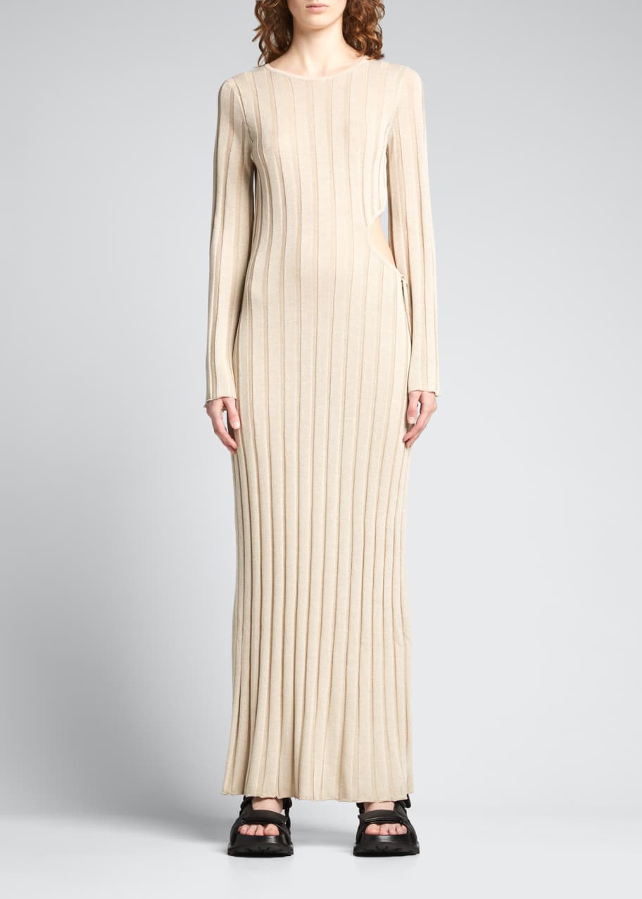white christmas dresses Asymmetrical Cutout Sweater Dress