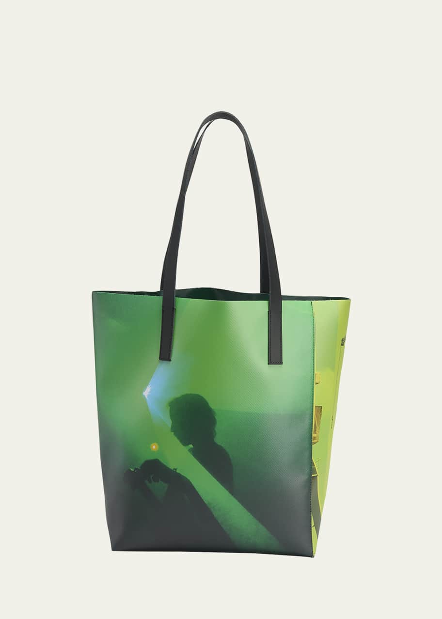 Dries Van Noten Men's Graphic-Print Leather Tote Bag - Bergdorf