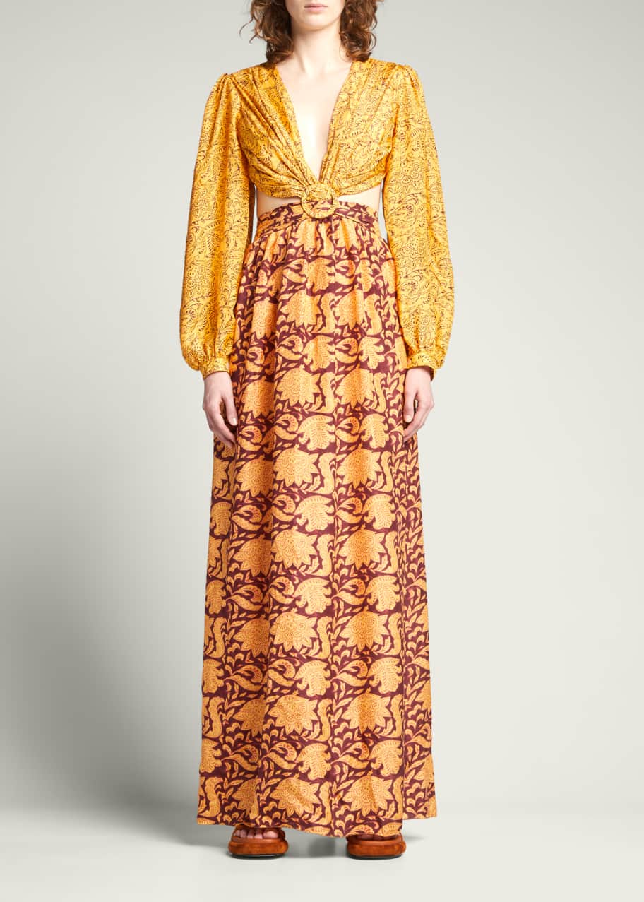 Image 1 of 1: Rio Cutout Floral Maxi Dress