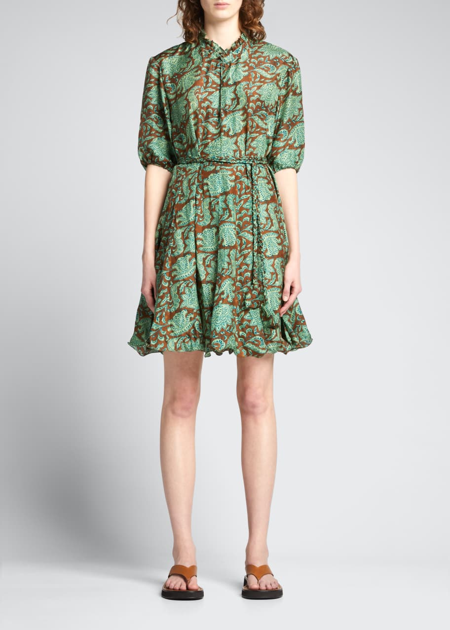 Hannah Artwear Gaia Self-Tie Mini Silk Dress - Bergdorf Goodman