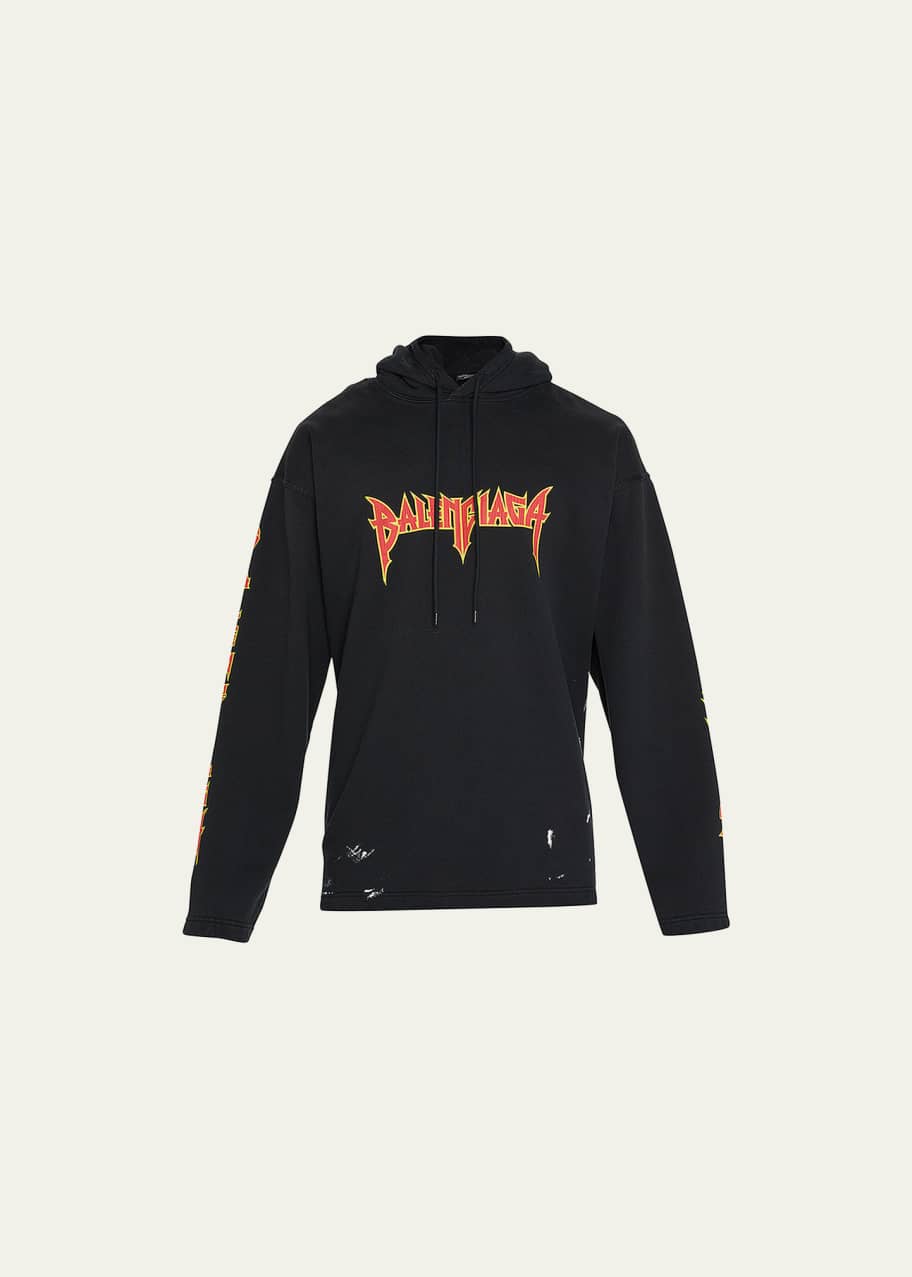 Men's Typographic No Rib Hoodie