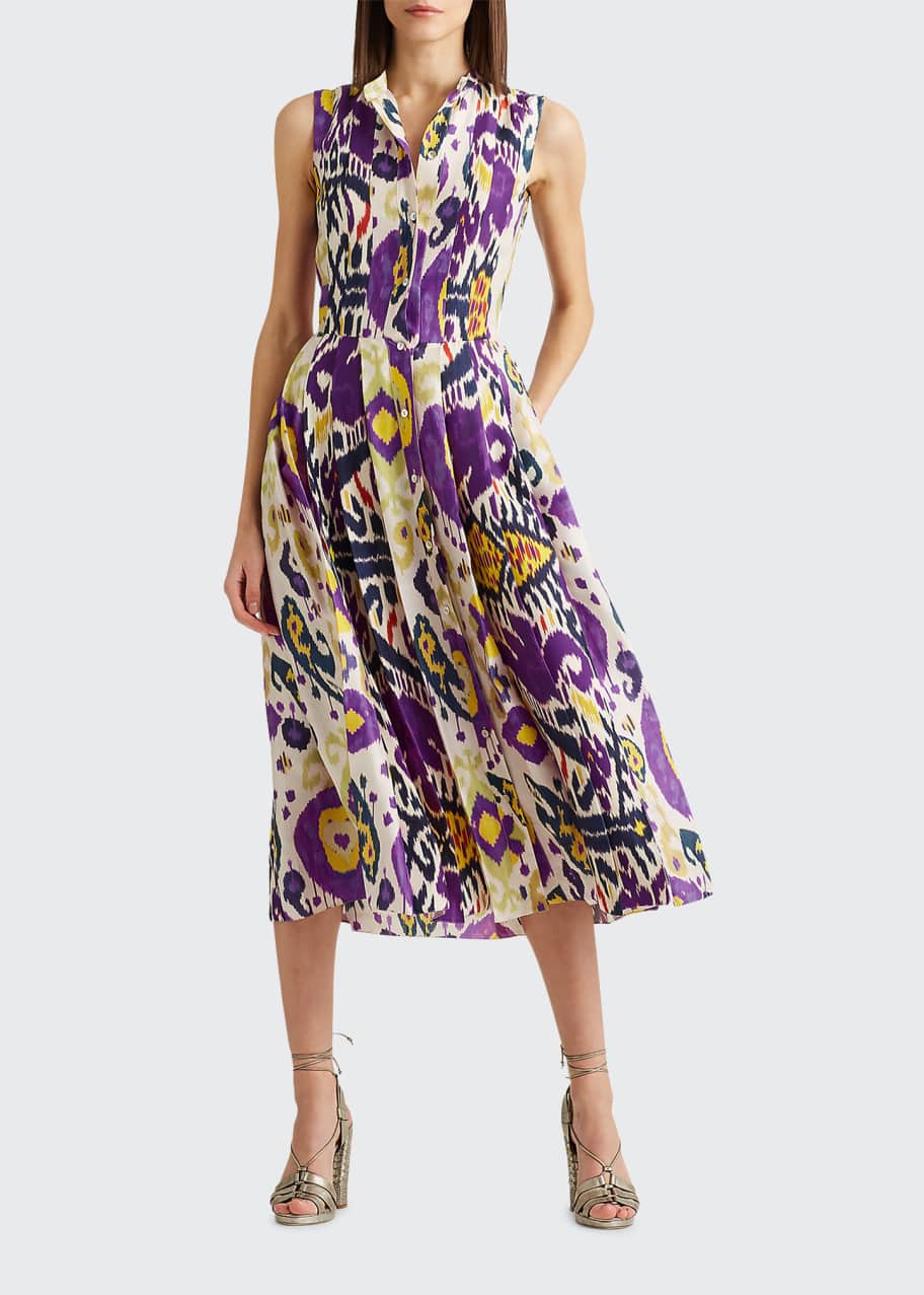 Ralph Lauren Collection Harlan Belted Fit & Flare Midi Dress - Bergdorf ...
