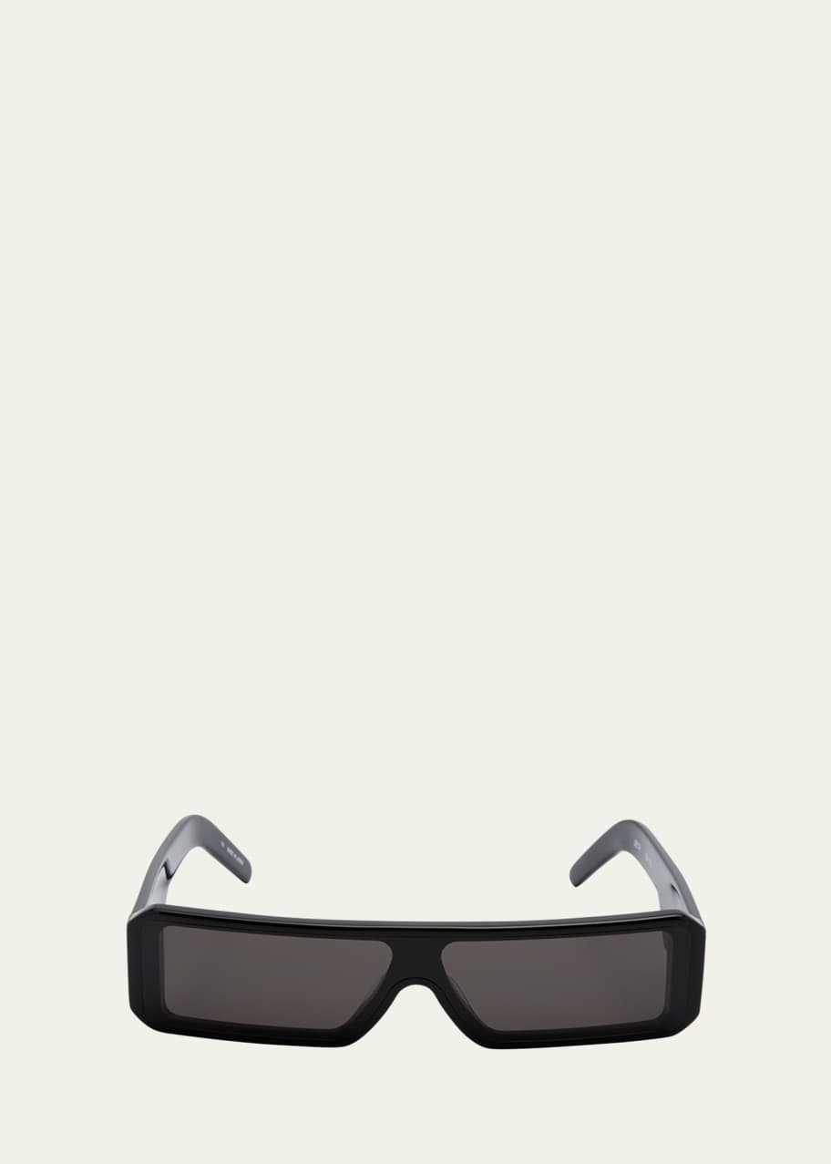 【関税&送料込】Rick Owens Rectangular Sunglasses Rick Owens Men's Phleg Acetate Rectangle Sunglasses