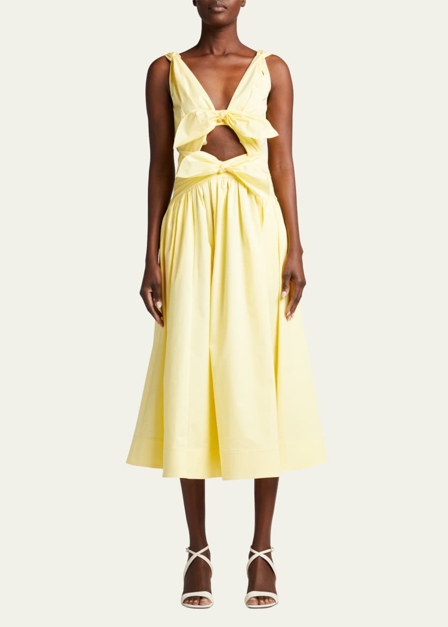 knee length dresses for ladies Front Cutout Midi Dress – Dominique Nicole Boutique main image 1