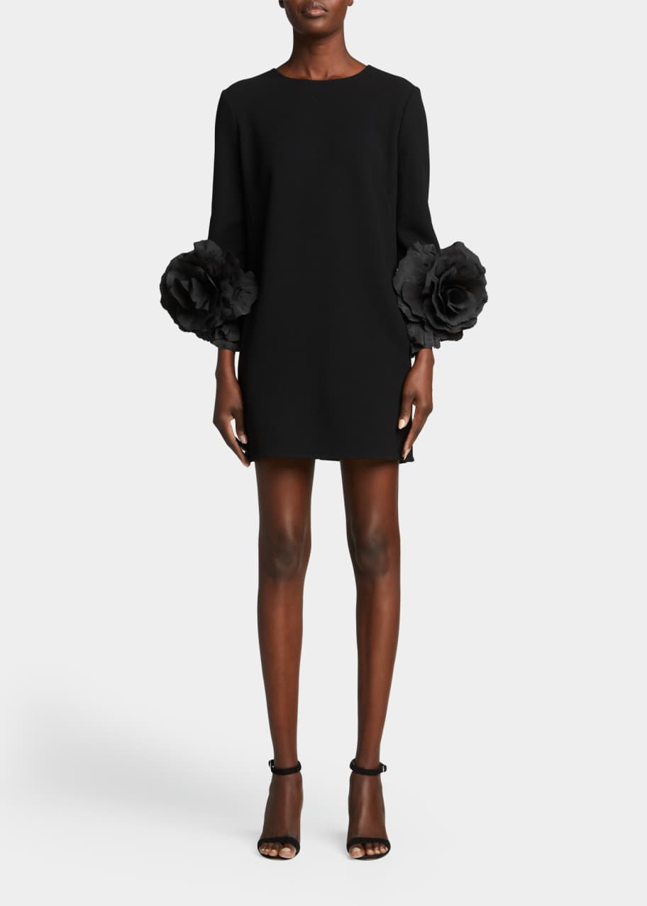 black mini homecoming dress Orchid Appliqué Mini Dress - Black/Silver 6 main image 1