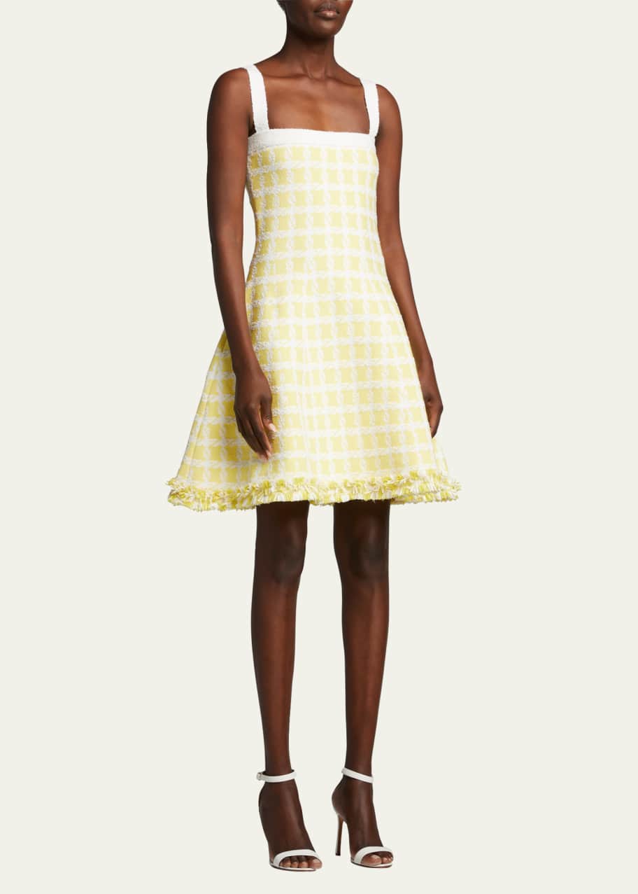 slim fit dress slacks Plaid Fit and Flare Midi Dress – Akris EU main image 1