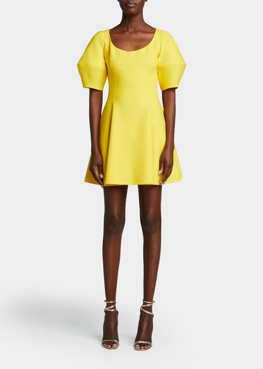 Oscar de la Renta Fit-&-Flare Wool Mini Dress - Bergdorf Goodman