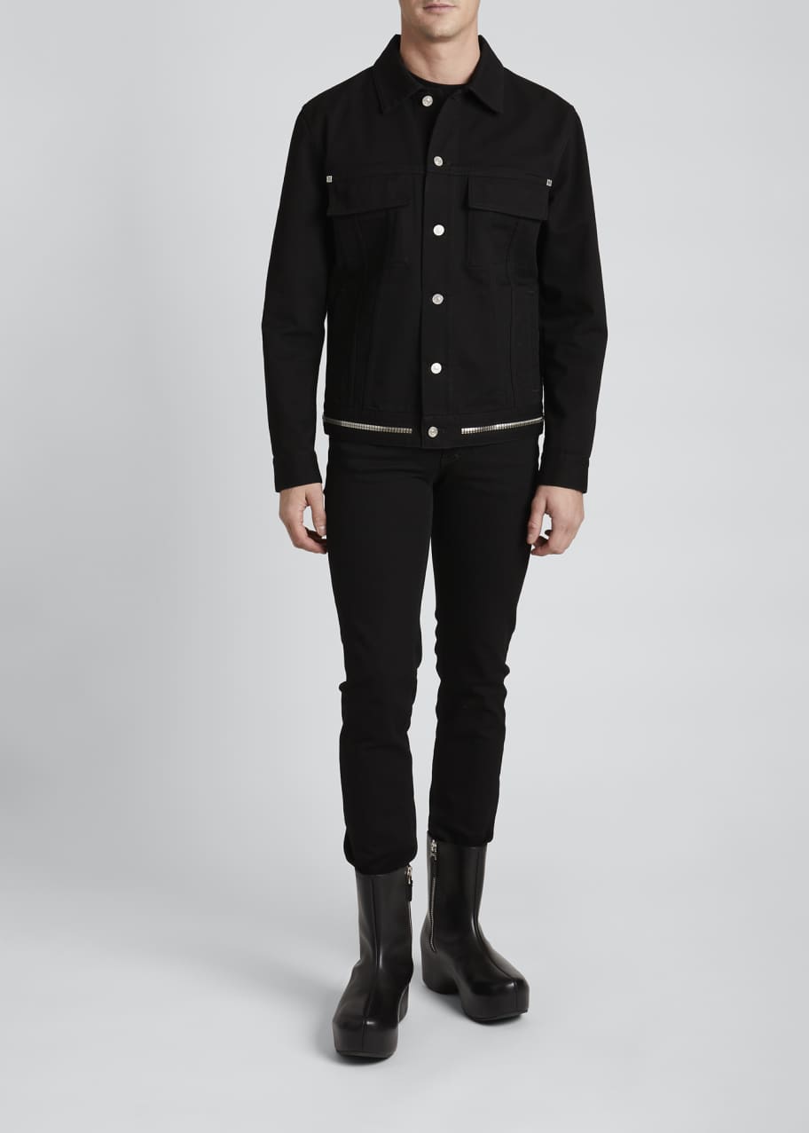 【関税＆送料込み】Givenchy Blouson In Jeans With 4G Givenchy Men's 4G Denim Jacket w/ Zipper Detail - Bergdorf