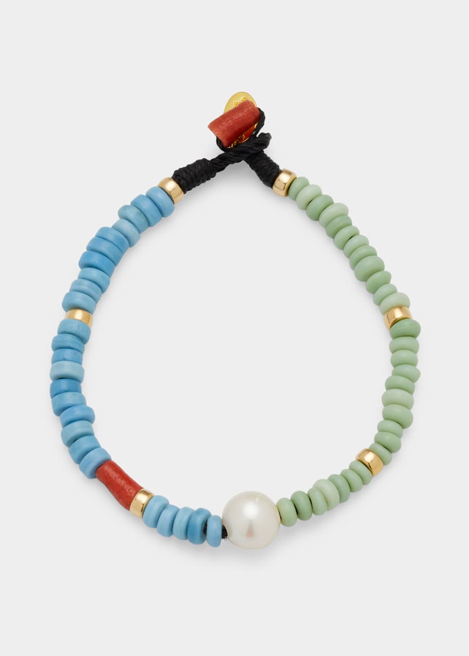 Lizzie Fortunato Alta Anklet In Sky Beaded Anklet Bergdorf Goodman