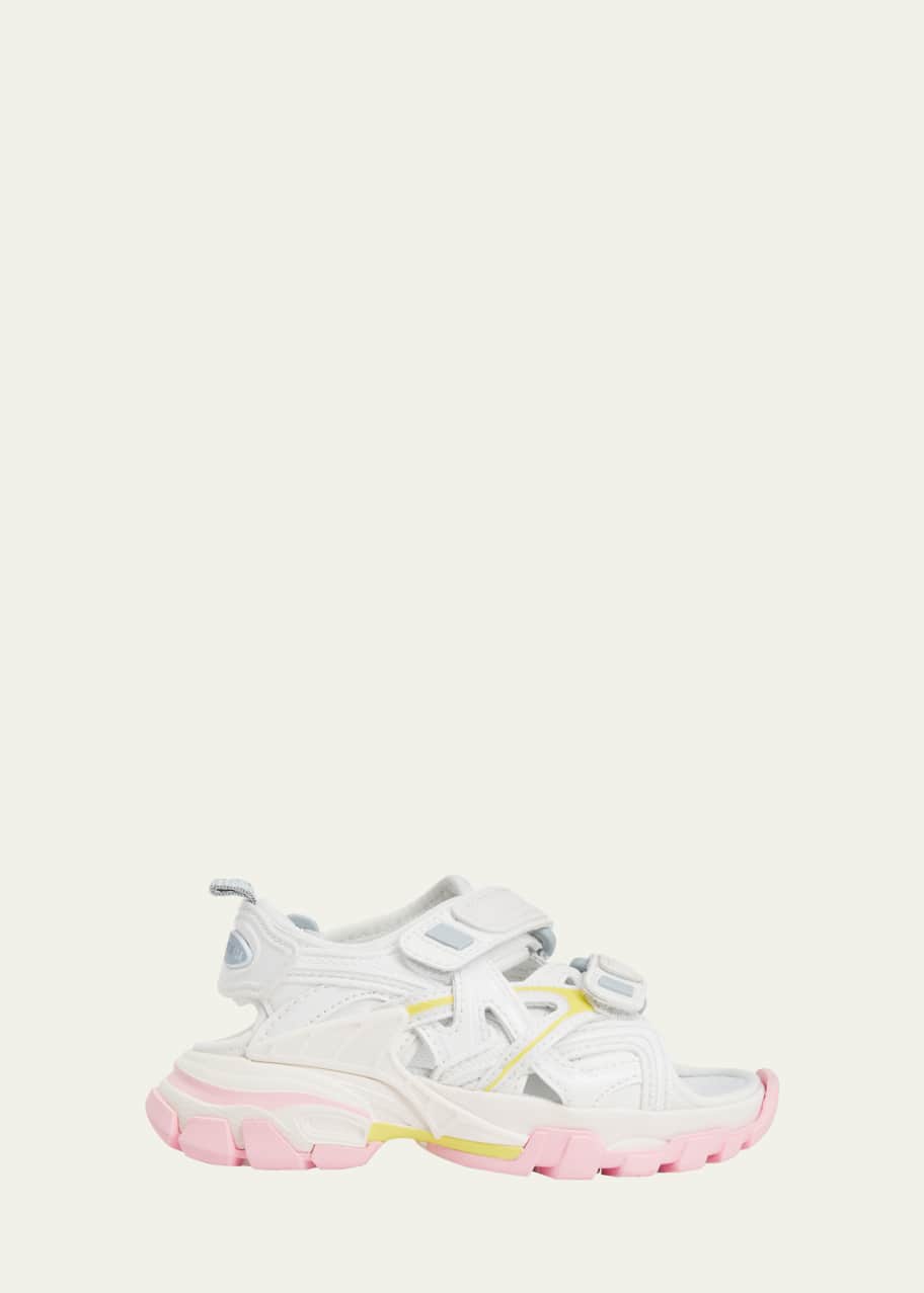 Balenciaga Girl's Bicolor Grip Dual-Strap Sandals, Toddler/Kids