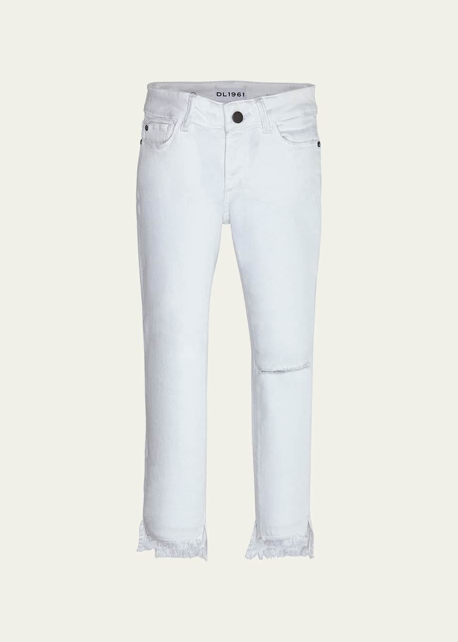 Image 1 of 1: Girl's Chloe Knee-Ripped Jeans, Size 2-6