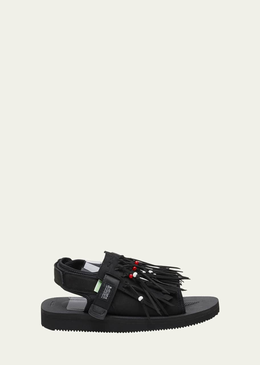 Image 1 of 1: Was 4AB Beaded Tassel Sporty Sandals