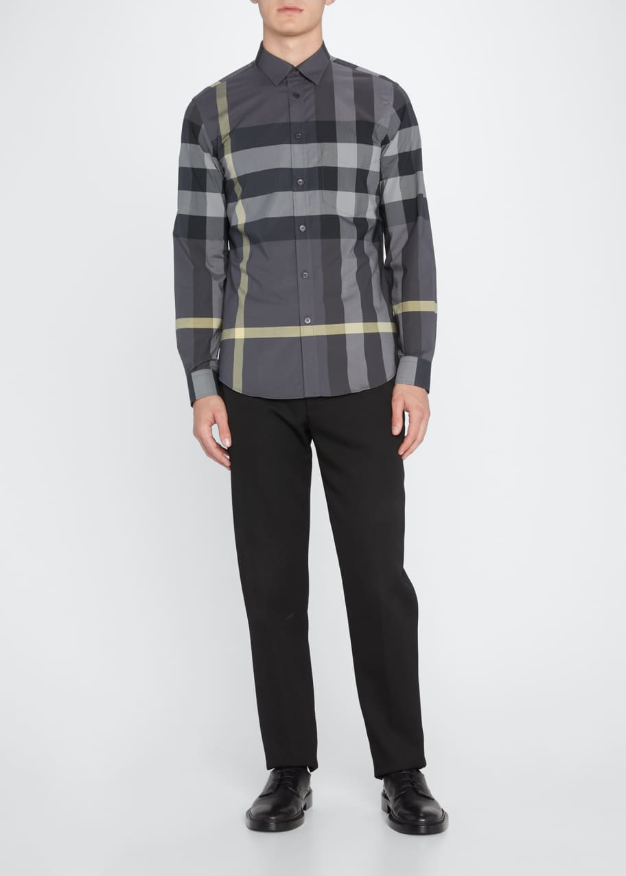 Burberry exploded check men's shirt on sale