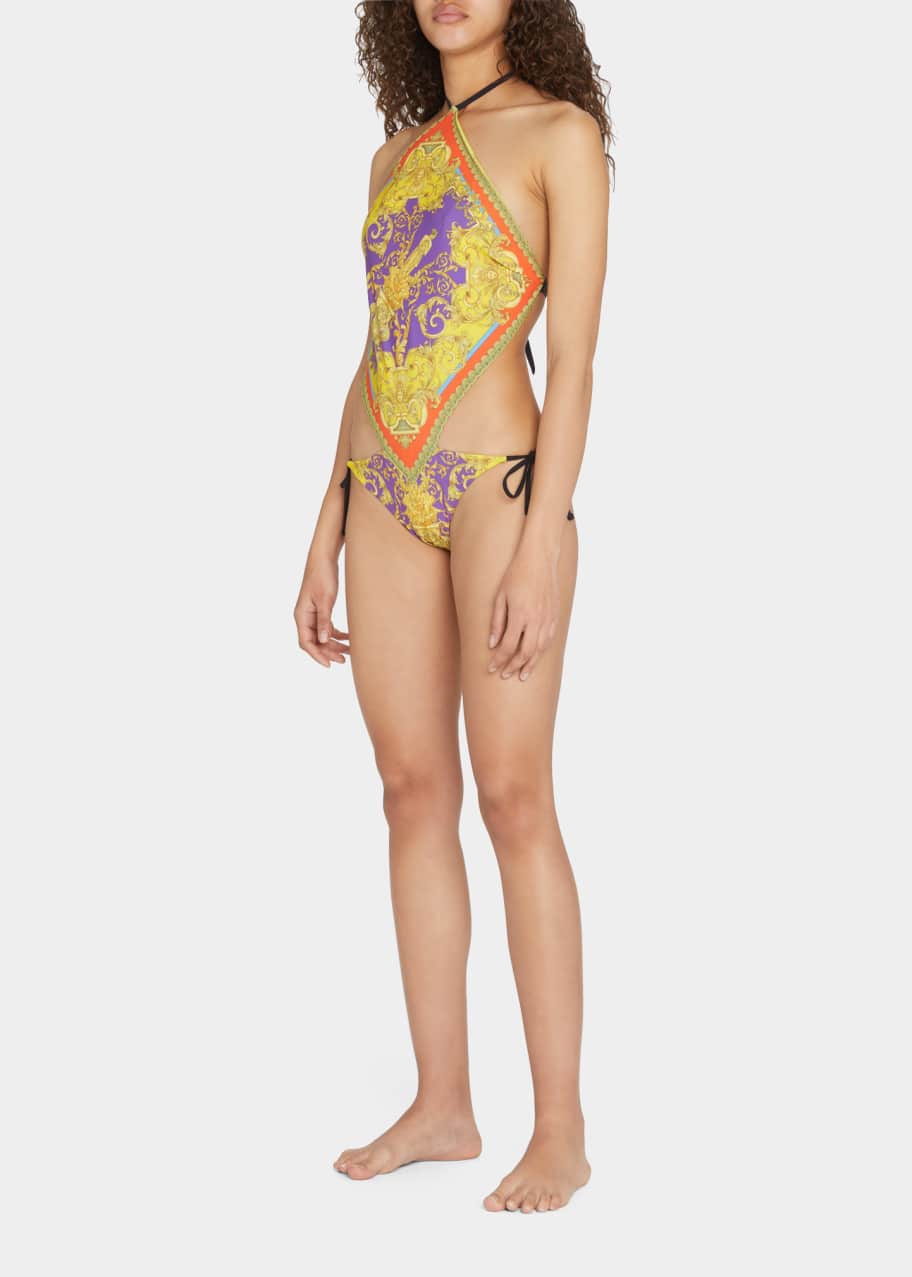 Barocco Goddess Halter One Piece Swimsuit