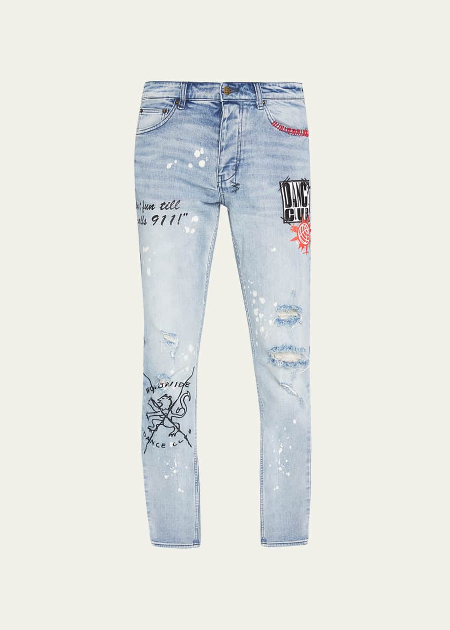 ジョーイトリビアーニ Ksubi Men's Chitch 911 Graphic Slim-Fit Jeans - Bergdorf Goodman