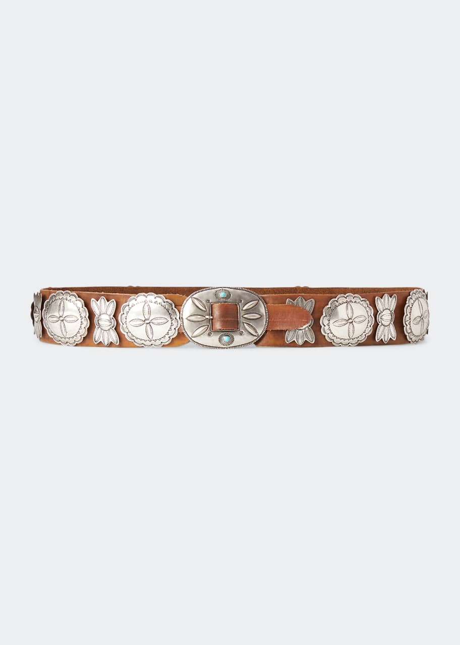 Ralph Lauren Collection Casted Concho Leather Belt - Bergdorf Goodman