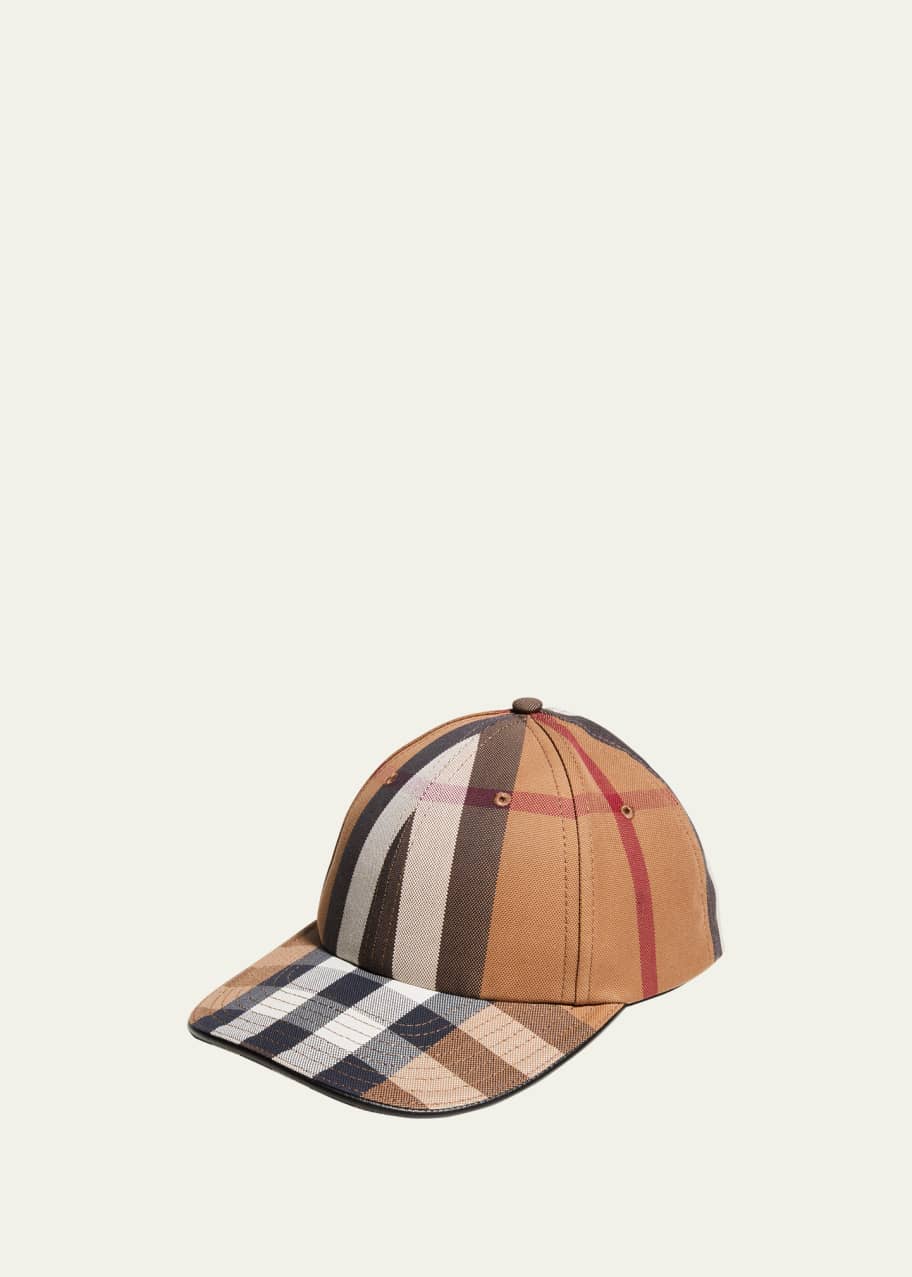 帽子 GIANT CHECK CANVAS BASEBALL CAP Burberry Burberry Giant Check Canvas Baseball Cap | Neiman Marcus