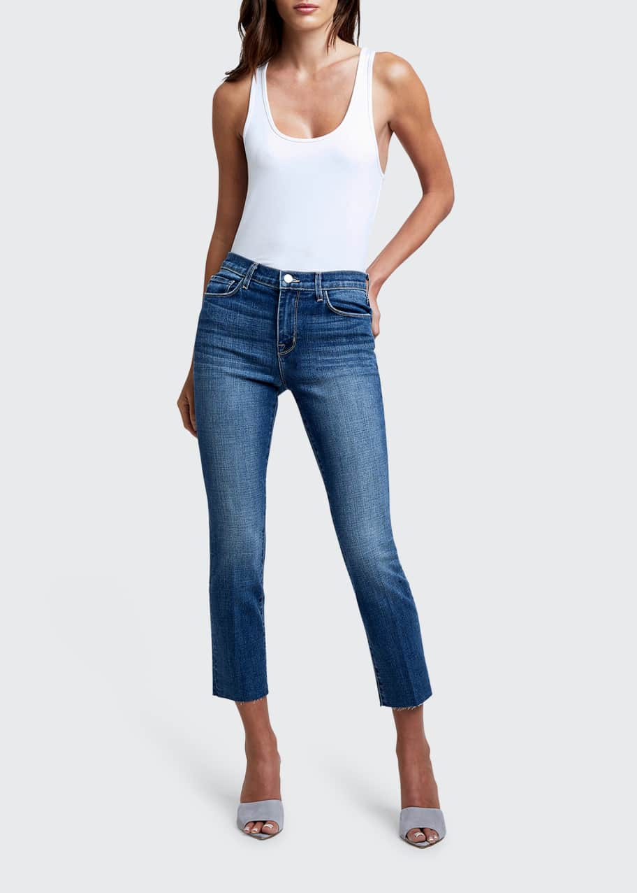 L'Agence Sada SlimLeg RawHem Ankle Jeans Bergdorf Goodman