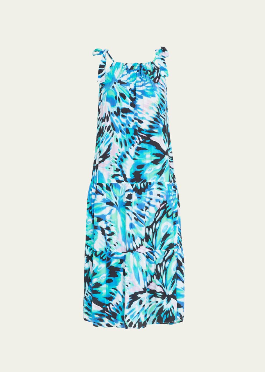 Tommy Bahama Monarch Tiered Shoulder-Tie Midi Dress - Bergdorf Goodman